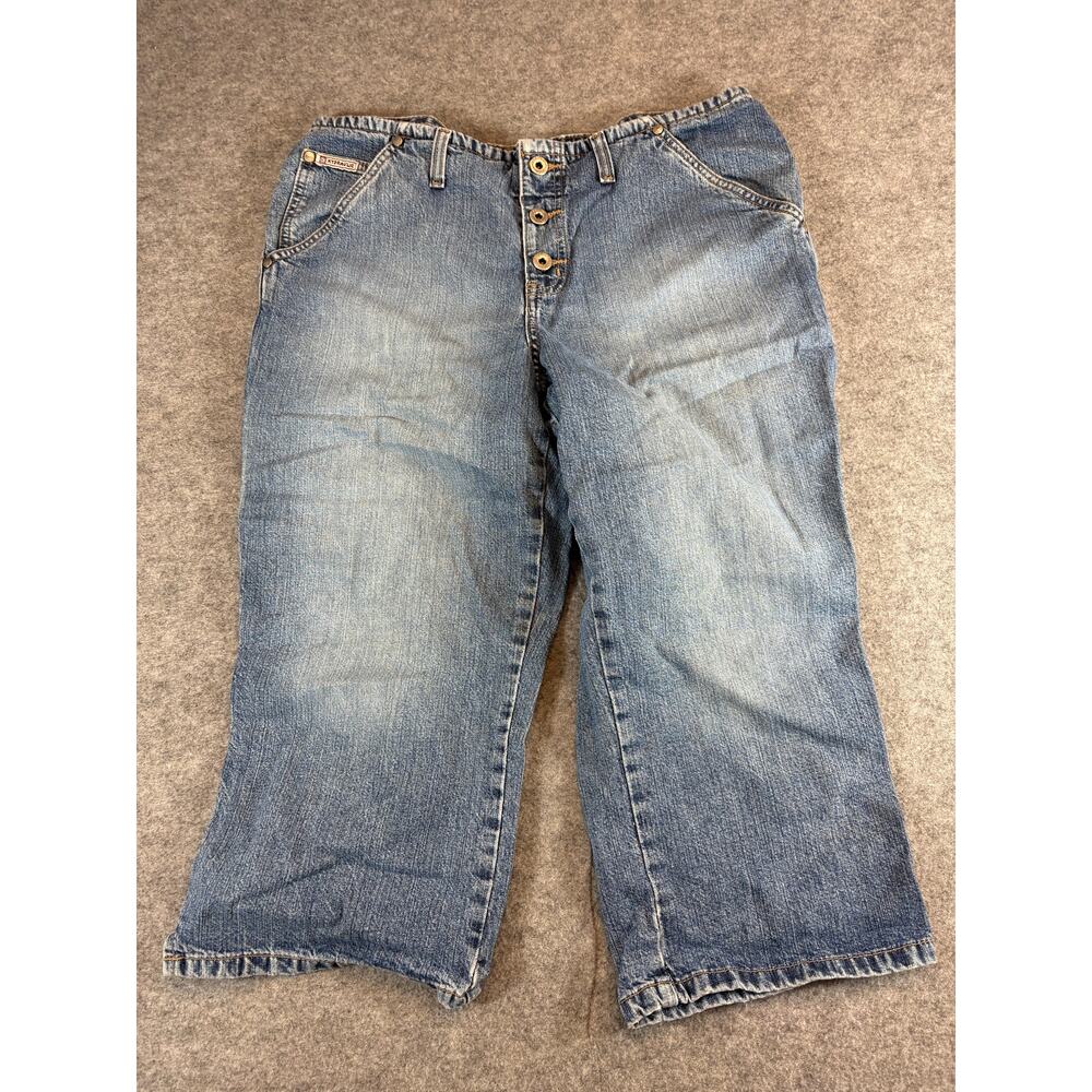 Hydraulic Capri Jeans Womens Size 13/14 Junior Blue Denim Relaxed Button Fly